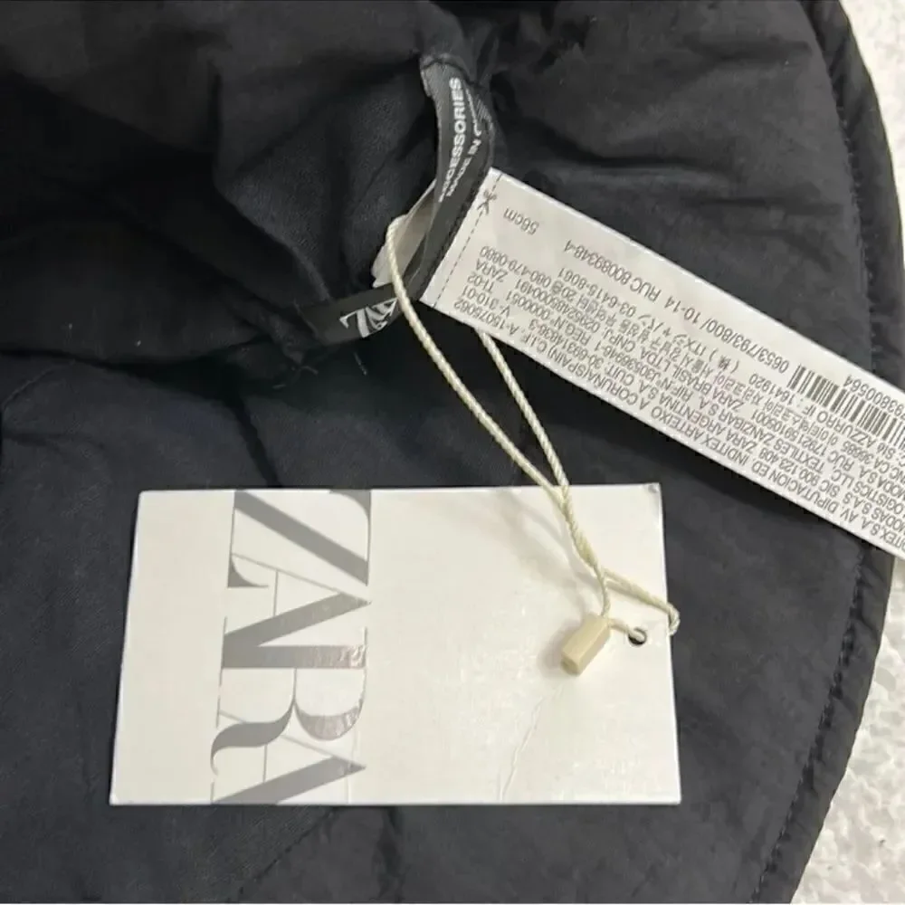 Zara Kids Black Reflective Quilted Bucket Hat(10-14yrs)